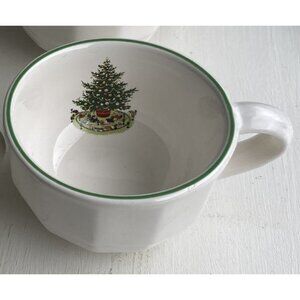 Pfaltzgraff Christmas Heritage Coffee Mug Flat Mug set of 3 Tree Train